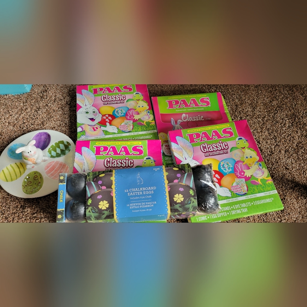 Large Bundle 2 EASTER BASKETS NEW vgc eggs Ceramic dye Chalk Ukraine Decoration